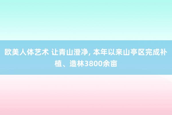欧美人体艺术 让青山澄净, 本年以来山亭区完成补植、造林3800余亩