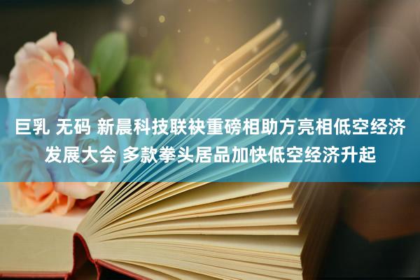 巨乳 无码 新晨科技联袂重磅相助方亮相低空经济发展大会 多款拳头居品加快低空经济升起