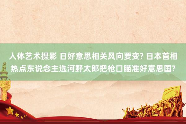 人体艺术摄影 日好意思相关风向要变? 日本首相热点东说念主选河野太郎把枪口瞄准好意思国?