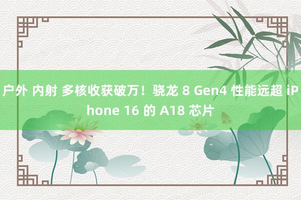 户外 内射 多核收获破万！骁龙 8 Gen4 性能远超 iPhone 16 的 A18 芯片