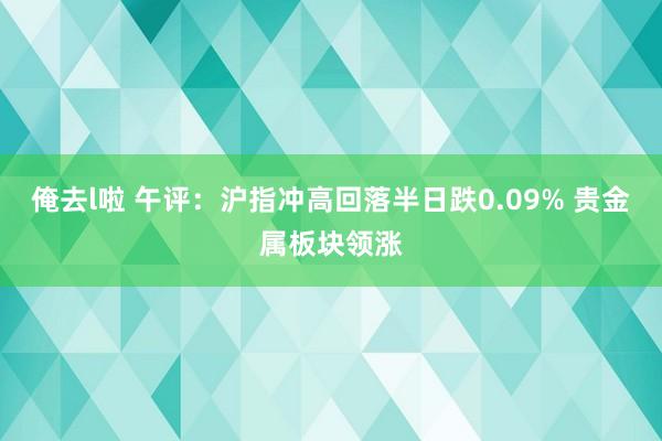 俺去l啦 午评：沪指冲高回落半日跌0.09% 贵金属板块领涨