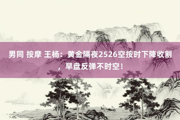 男同 按摩 王杨：黄金隔夜2526空按时下降收割，早盘反弹不时空！