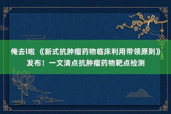 俺去l啦 《新式抗肿瘤药物临床利用带领原则》发布！一文清点抗肿瘤药物靶点检测