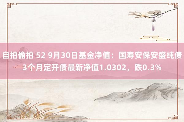 自拍偷拍 52 9月30日基金净值：国寿安保安盛纯债3个月定开债最新净值1.0302，跌0.3%