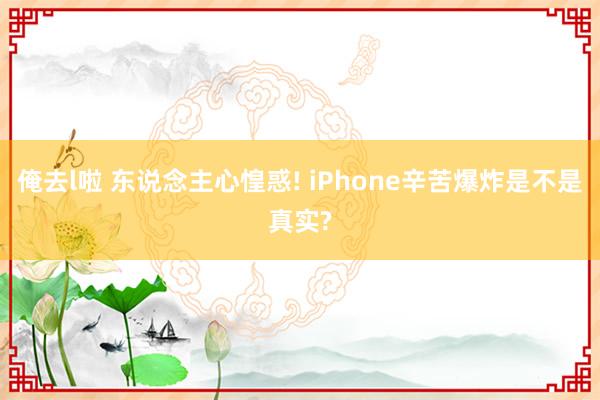 俺去l啦 东说念主心惶惑! iPhone辛苦爆炸是不是真实?