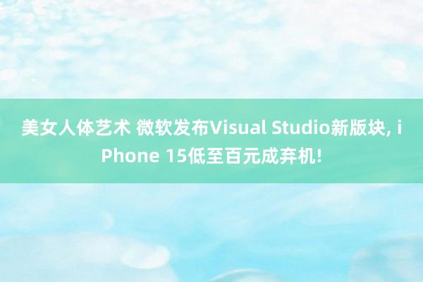 美女人体艺术 微软发布Visual Studio新版块, iPhone 15低至百元成弃机!