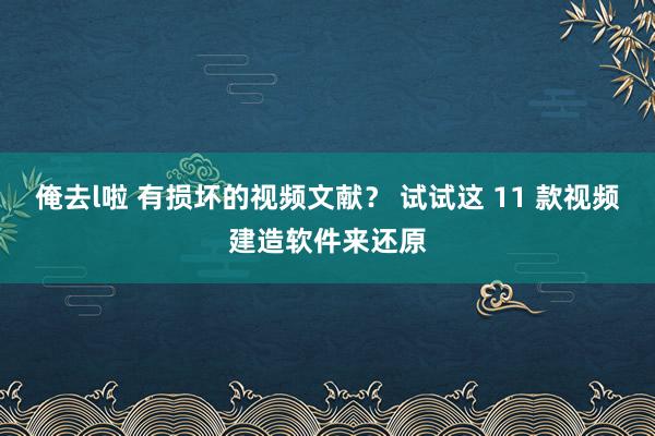 俺去l啦 有损坏的视频文献？ 试试这 11 款视频建造软件来还原