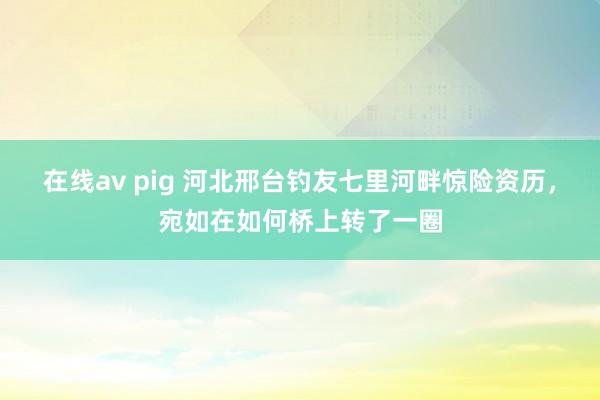 在线av pig 河北邢台钓友七里河畔惊险资历，宛如在如何桥上转了一圈