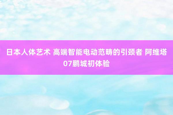 日本人体艺术 高端智能电动范畴的引颈者 阿维塔07鹏城初体验