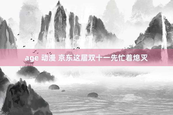 age 动漫 京东这届双十一先忙着熄灭