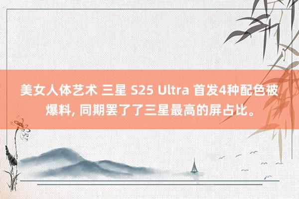 美女人体艺术 三星 S25 Ultra 首发4种配色被爆料, 同期罢了了三星最高的屏占比。