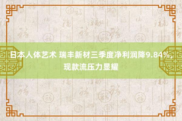 日本人体艺术 瑞丰新材三季度净利润降9.84%，现款流压力显耀