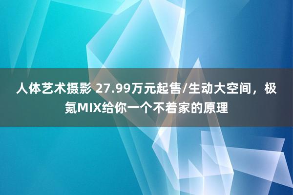 人体艺术摄影 27.99万元起售/生动大空间，极氪MIX给你一个不着家的原理