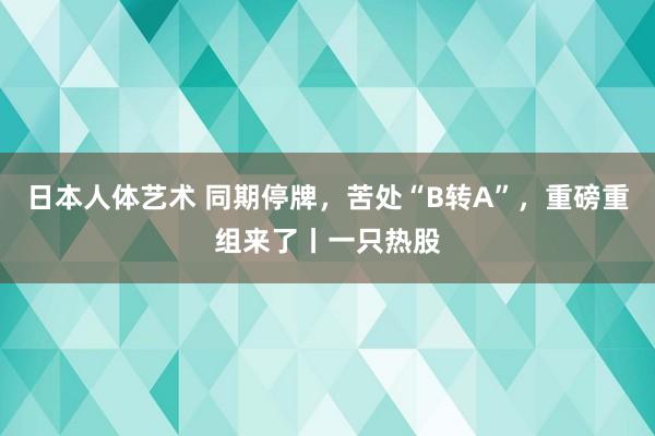 日本人体艺术 同期停牌，苦处“B转A”，重磅重组来了丨一只热股