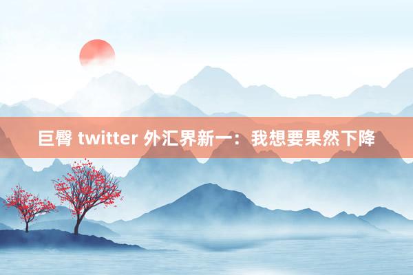 巨臀 twitter 外汇界新一：我想要果然下降