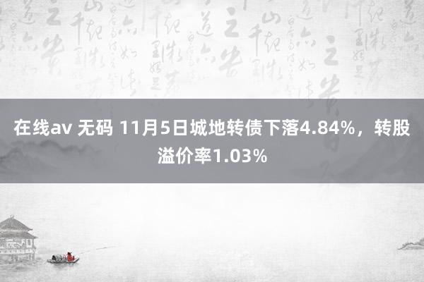 在线av 无码 11月5日城地转债下落4.84%，转股溢价率1.03%