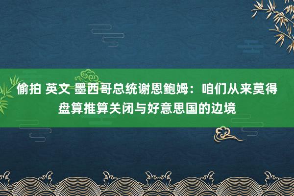 偷拍 英文 墨西哥总统谢恩鲍姆：咱们从来莫得盘算推算关闭与好意思国的边境