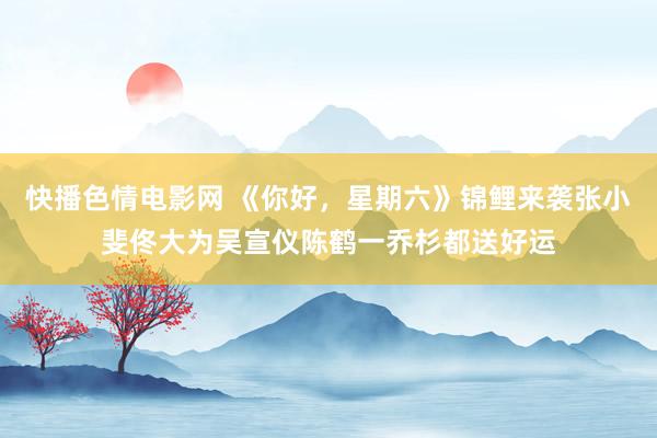 快播色情电影网 《你好，星期六》锦鲤来袭张小斐佟大为吴宣仪陈鹤一乔杉都送好运