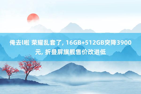 俺去l啦 荣耀乱套了， 16GB+512GB突降3900元， 折叠屏旗舰售价改进低