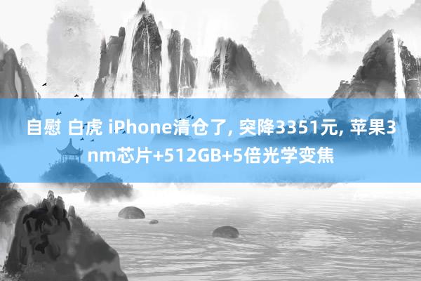 自慰 白虎 iPhone清仓了， 突降3351元， 苹果3nm芯片+512GB+5倍光学变焦