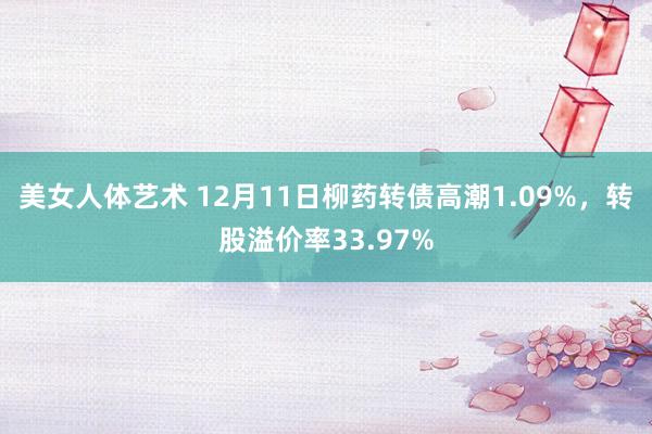 美女人体艺术 12月11日柳药转债高潮1.09%，转股溢价率33.97%