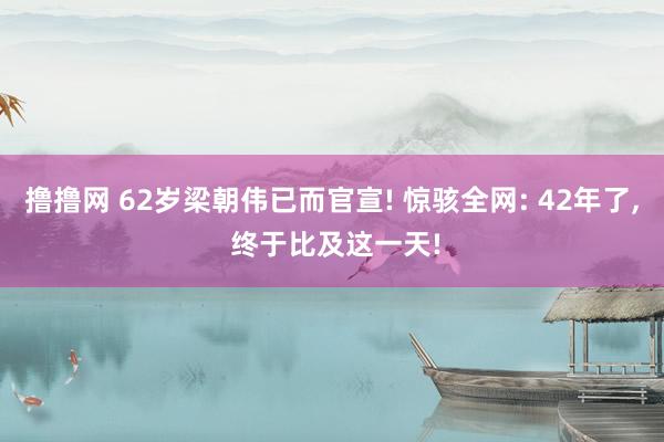 撸撸网 62岁梁朝伟已而官宣! 惊骇全网: 42年了， 终于比及这一天!