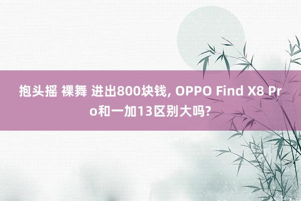 抱头摇 裸舞 进出800块钱， OPPO Find X8 Pro和一加13区别大吗?