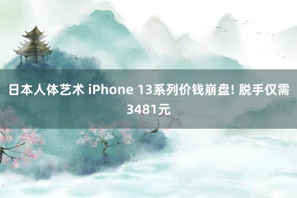 日本人体艺术 iPhone 13系列价钱崩盘! 脱手仅需3481元