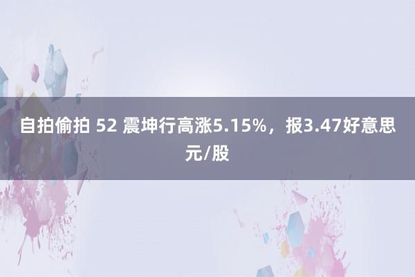 自拍偷拍 52 震坤行高涨5.15%，报3.47好意思元/股