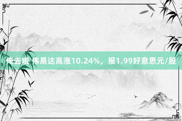 俺去啦 伟易达高涨10.24%，报1.99好意思元/股