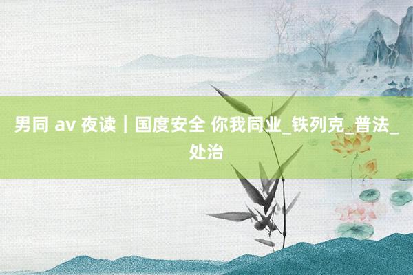 男同 av 夜读｜国度安全 你我同业_铁列克_普法_处治