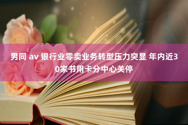 男同 av 银行业零卖业务转型压力突显 年内近30家书用卡分中心关停